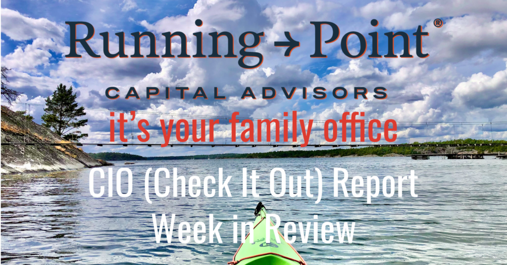 Running Point Capital Advisors
it's your family office
CIO (Check-It-Out) Report
Week in Review
Kayaking the Stockholm archipelago
