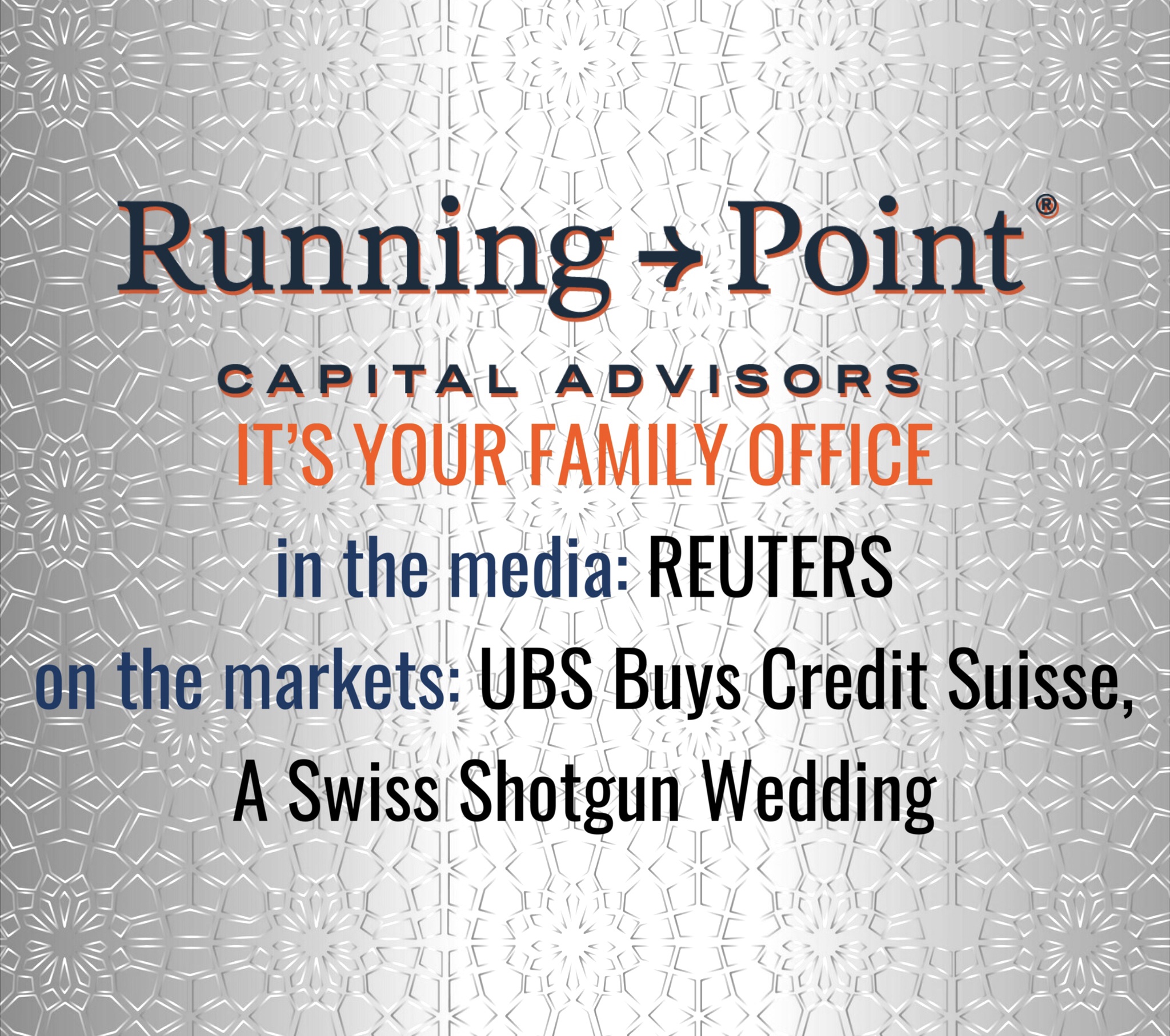 Reuters: UBS Buys Credit Suisse Overnight; A Swiss Shotgun Wedding